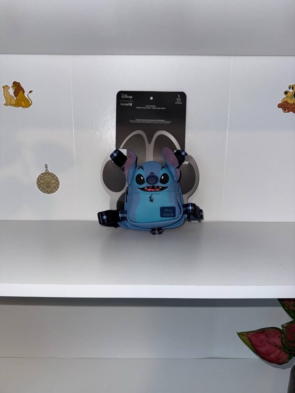 Loungefly Stitch Mini Backpack Dog Harness - Light Blue with Navy